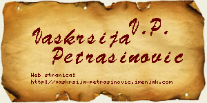 Vaskrsija Petrašinović vizit kartica